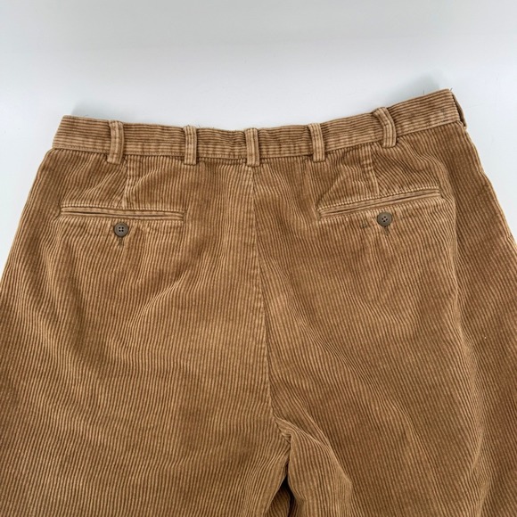 JOS A BANK Y2K Men 38X30 Dark Academia Monochrome Camel Corduroy Cuffed Pants - Picture 3 of 8